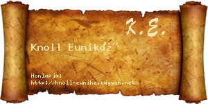 Knoll Euniké névjegykártya